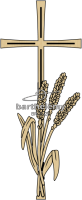 Croce latina Bronzo con spighe di grano selvatico